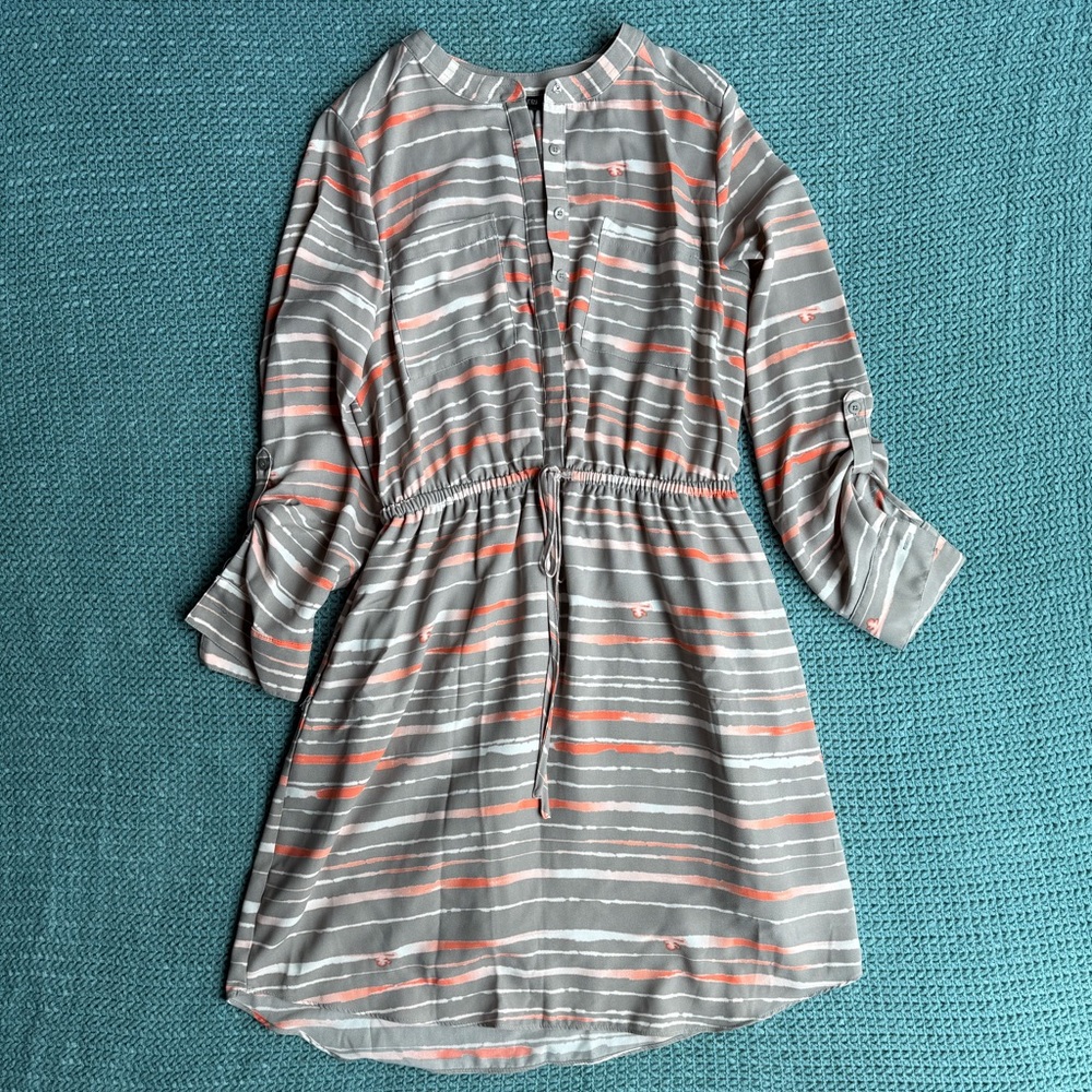 Striped Gray and Orange Dress